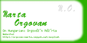 marta orgovan business card